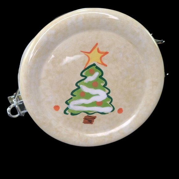 Hausenware Christmas Tree Cookie Coffee Candy Lg‎ Jar Canister Mary Jane Mitchel - Picture 4 of 8